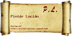 Pintér Lucián névjegykártya