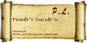 Pintér Lucián névjegykártya